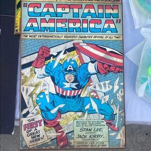 Marvel Blue and Red Art Poster Classic Comic Book Style